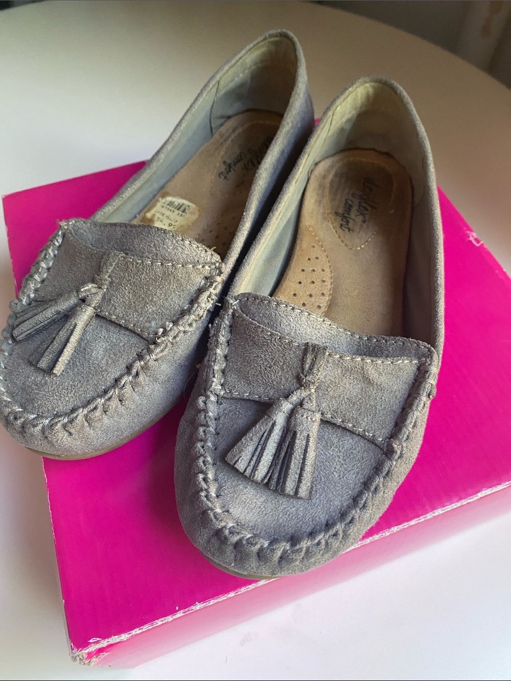 dexflex comfort Gray Suede Tassel Moccasins
